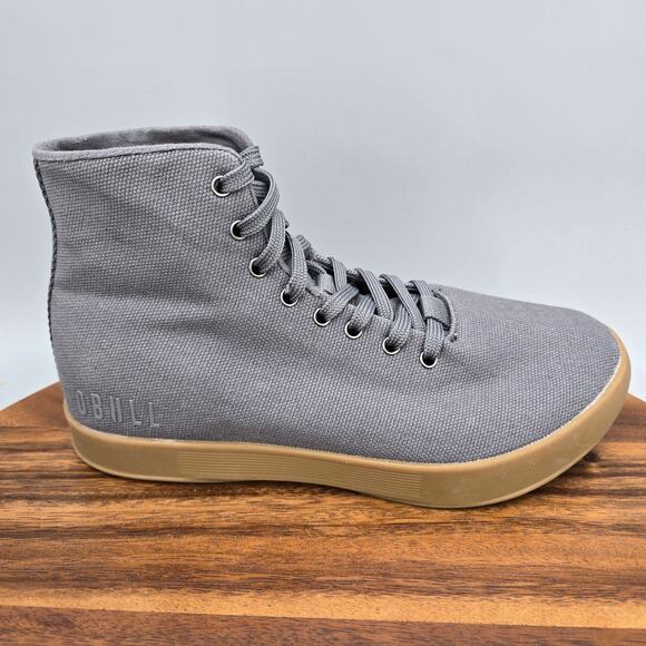 NOBULL Shoes - Nobull Shoes Womens 8 Gray Canvas High Top Gym Workout Trainer Athletic Sneakers